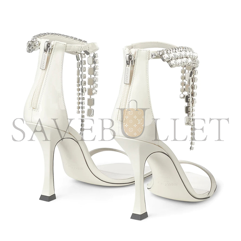 Ji*y Ch* verity sandal 100 latte patent leather crystal sandals veritysandal100pat